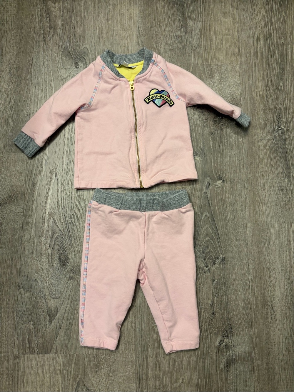Girl's Little Marc Jacobs Pink Tracksuit Jacket & Pants Set- Size 6 Month
